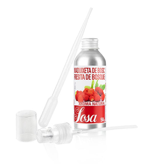 Sosa Aroma Natural Walderdbeere, flüssig (38344), 50 g - Natürliches Aroma ohne künstliche Zusatzstoffe für Lebensmittel und Getränke Entdecken Sie den unverwechselbaren Geschmack und die Aromen!