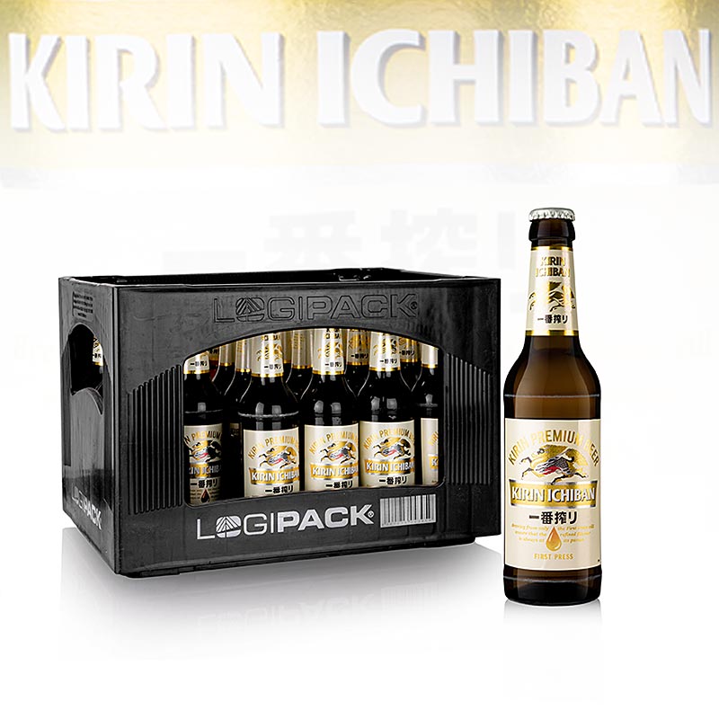 Kirin Bier, 5 % vol, Japan, 7,92 l, 24 x 330ml - Alkoholisches Getränk aus Japan in einer großen Verpackung mit 24 kleinen Flaschen zu je 330ml