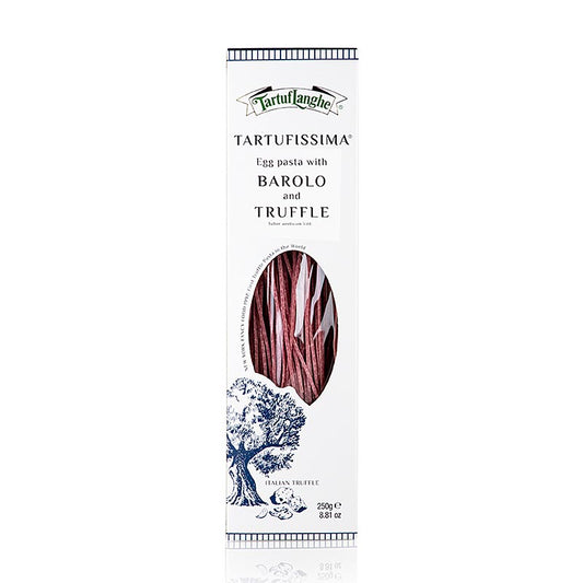 Tartuflanghe Trüffel-Nudeln, Barolo/Rotwein, mit 3% Sommertrüffel 250 g - Hochwertige Nudeln mit Rotweingeschmack und echtem Sommertrüffel