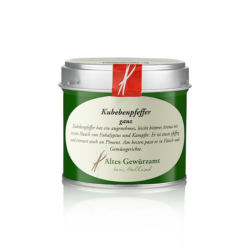 Kubebenpfeffer, ganz, Altes Gewürzamt, 50 g - Pfeffriges, leicht bitteres Gewürz mit Anklängen von Piment, Eukalyptus und Kampfer, ideal für Fleisch und Gemüsegerichte