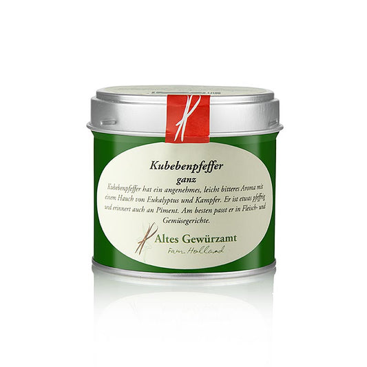 Kubebenpfeffer, ganz, Altes Gewürzamt, 50 g - Pfeffriges, leicht bitteres Gewürz mit Anklängen von Piment, Eukalyptus und Kampfer, ideal für Fleisch und Gemüsegerichte
