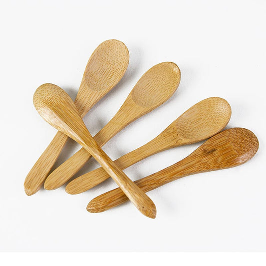 Cuillère à café réutilisable en bambou, brun foncé, 9cm, lavable au lave-vaisselle, 100 pièces