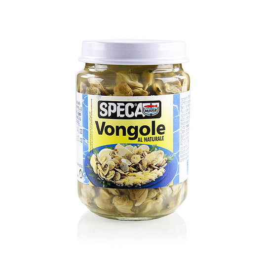 Vongole Muscheln, natur, Speca, 130 g - leckere und gesunde Spezialität, frisch und nachhaltig gefangen, perfekte Ergänzung für Ihren Speiseplan