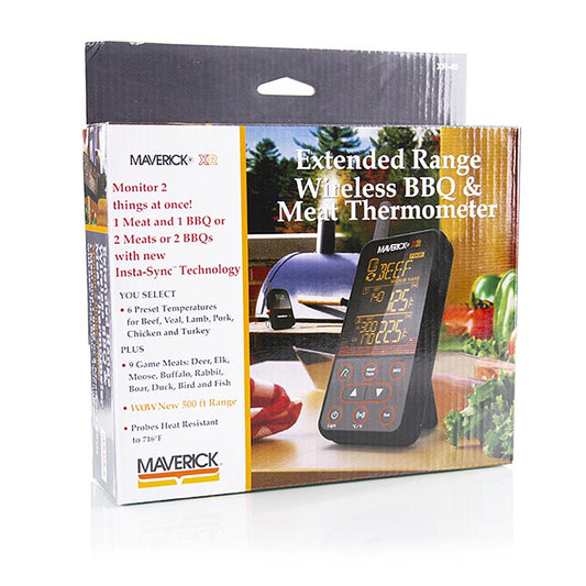 Digitales Thermometer-Set Wireless BBQ & Meat, XR-40 (Funk), Maverick, 1 Stück - Drahtloses BBQ- und Fleischthermometer-Set zur Überwachung der Temperatur beim Grillen und Braten