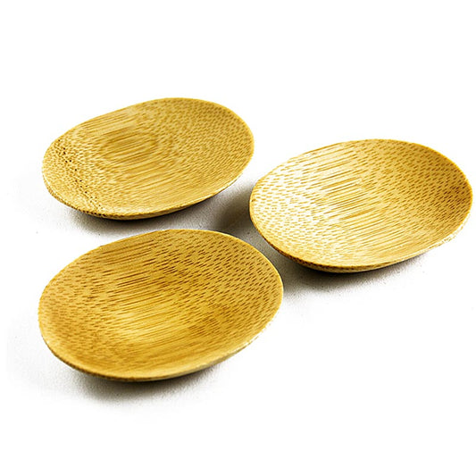 Bol en bambou réutilisable brun, ovale, 7,7x6,3cm, lavable au lave-vaisselle, 25 pcs