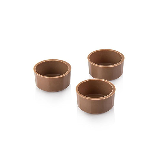 Läderach Pralinen Halb-Schalen: Runde Vollmilchschokoladen, ø 29x14mm, in hochwertiger Couverture für süßen Genuss