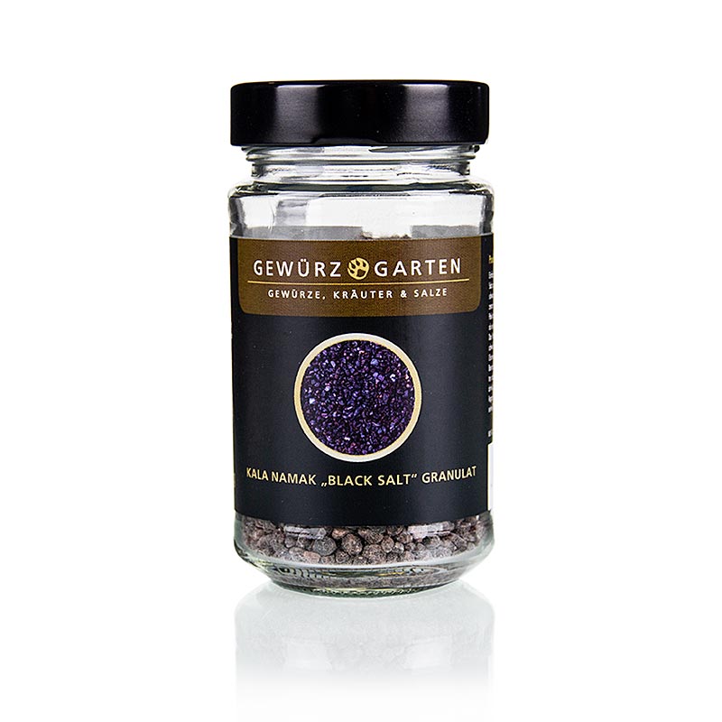 Gewürzgarten Kala-Namak-Salz, Granulat, rotbraun, 220 g - Aromatisches indisches Steinsalz mit Eisen und Schwefelwasserstoff Passend zu exotischen Früchten, Chutneys, Gemüse und Fisch