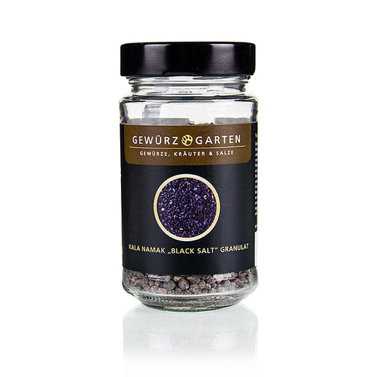 Gewürzgarten Kala-Namak-Salz, Granulat, rotbraun, 220 g - Aromatisches indisches Steinsalz mit Eisen und Schwefelwasserstoff Passend zu exotischen Früchten, Chutneys, Gemüse und Fisch