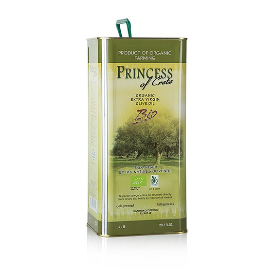 Bio-zertifiziertes Natives Olivenöl Extra Princess of Crete aus Griechenland, 5 l, reich an gesunden ungesättigten Fettsäuren, ideal für Salate und Kochen, von Plora Olivenöl - In der Schweiz kaufen