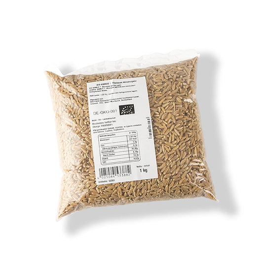 Bio Kamut Khorasan Weizen, Vollkorn, ganz, 1 kg - ideal zum Brotbacken, herzhafter, leicht nussiger Geschmack