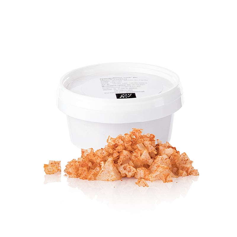 Meersalz mit Chili in Pyramidenform, Zypern, Petros, BIO, 100 g: Aromatisiertes Meersalz mit getrockneten Chilis, knusprige Textur, ohne künstliche Zusätze