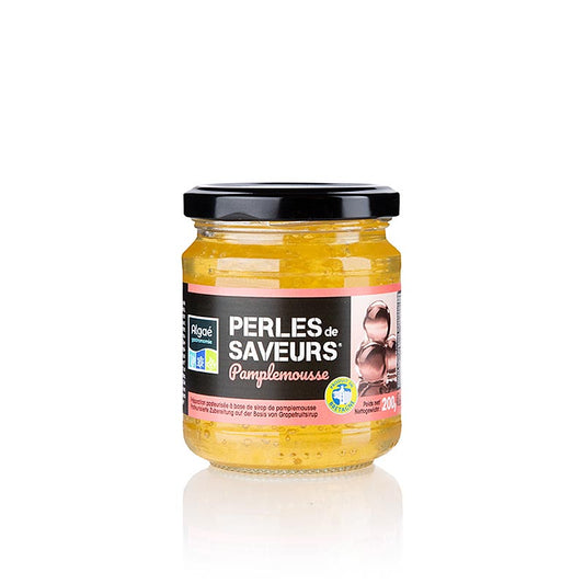 Fruchtkaviar Grapefruit, Perlgrösse 5mm, sphärische Balsamico-Cocktail-Perlen, gefüllt mit Pampelmusensaft, für überraschende Effekte beim Zerplatzen am Gaumen