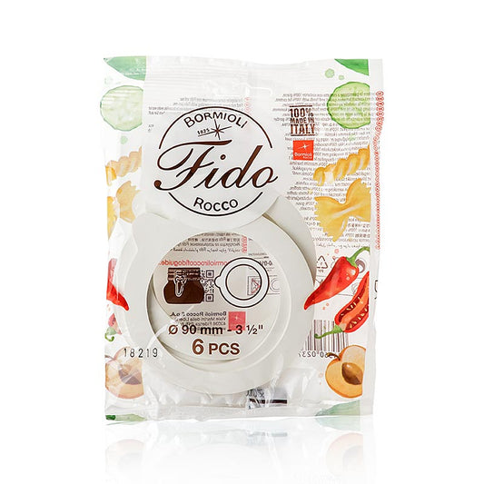 Gummiringe mit den Maßen 68x90x2,5mm, passend für Drahtbügelglas Fido, 6 Stück