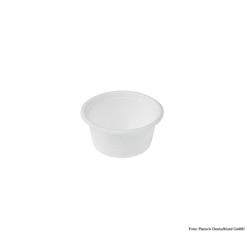 Einweg Naturesse Mini Becher Rund, 60ml, 4x5x3cm, Zuckerrohr, 2000 St - Umweltfreundlicher Einwegbecher aus nachwachsenden und kompostierbaren Zuckerrohrfasern, stilvoll, leicht, stabil, wasserresistent und für Mikrowelle geeignet