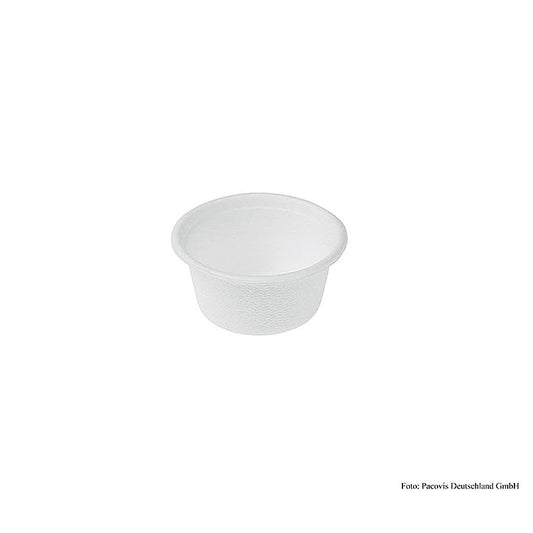 Einweg Naturesse Mini Becher Rund, 60ml, 4x5x3cm, Zuckerrohr, 2000 St - Umweltfreundlicher Einwegbecher aus nachwachsenden und kompostierbaren Zuckerrohrfasern, stilvoll, leicht, stabil, wasserresistent und für Mikrowelle geeignet