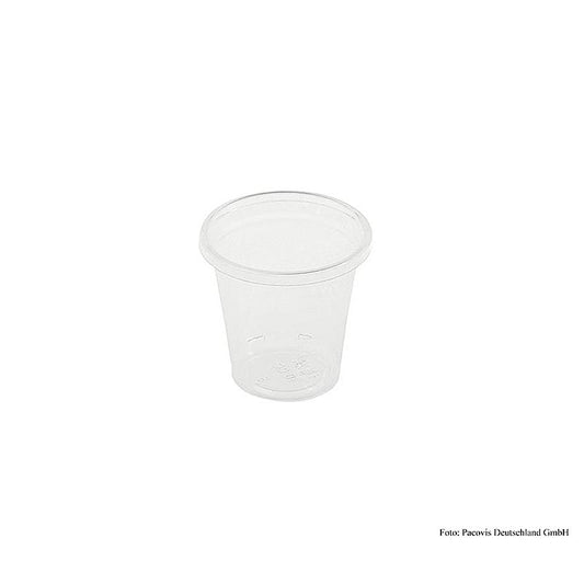 Einweg Naturesse Schnapsglas PLA, klar, 30ml, ø 4,6cm, 3000 St - Biologisch abbaubares Einweg-Shotglas aus nachhaltigem PLA-Material, perfekt für Catering-Unternehmen und Veranstaltungen