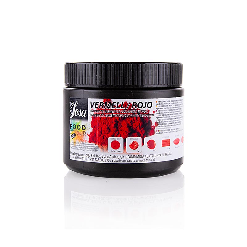Sosa Lebensmittelfarbe Natürlich, Puder, Rot, fett- & wasserlöslich (37899), 200 g - Vielseitiger farbiger Pulverfarbstoff, fett- & wasserlöslich, ideal zum Färben von Lebensmitteln, 200 g Packung für kulinarische Kreationen, entwickelt für Hobby- & Profiköche