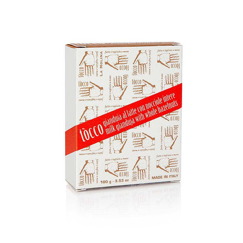 TOCCO - Gianduja Milchschokolade mit piemonteser Haselnüssen, La Molina, 100 g - Handgefertigte Schokoladenstücke in Butterpapier, perfekt für Käseplatten oder purer Genuss