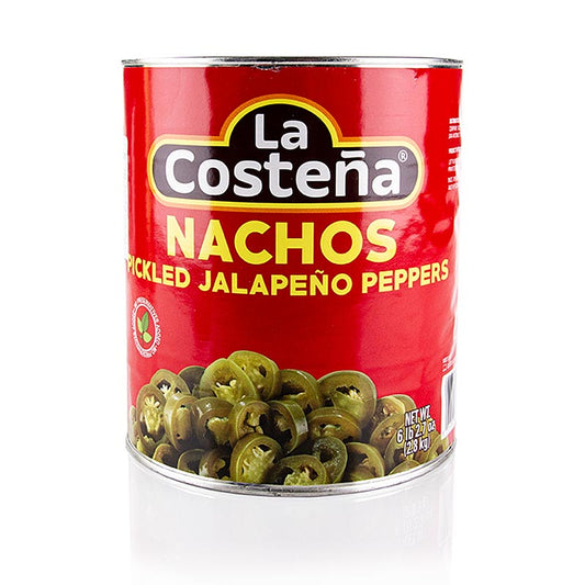 Geschnittene Jalapeno-Chilischoten von La Costena, 2,8 kg - frisch, mittelscharf, ideal für Salsas, Suppen und Schmorgerichte
