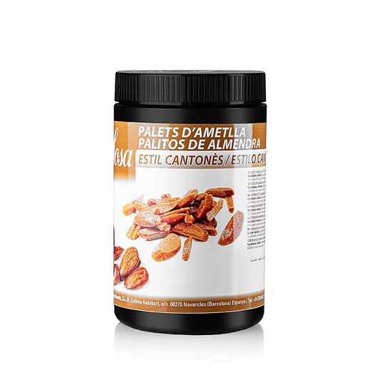 Karamellisierte Mandelsplitter von Sosa, kantonesische Spezialität zum Garnieren von Desserts, Eiscreme und Kuchen, in praktischer 600-g-Packung