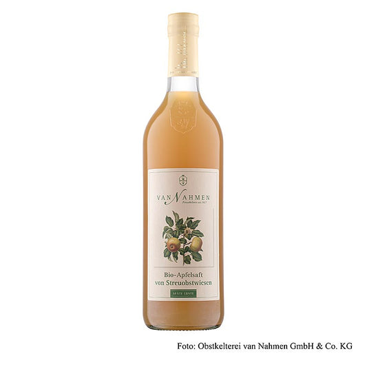 van Nahmen  Jus de pomme issu de vergers traditionnels, récolte tardive, 100 % pur jus, BIO, 750 ml