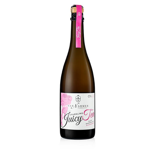 Bio Sparkling Juicy Tea - Rose - Darjeeling - Rhabarber, van Nahmen, 750 ml - Säfte verwendet, Cold Brew-Verfahren, mild-blumiges Aroma, 8°C Trinktemperatur