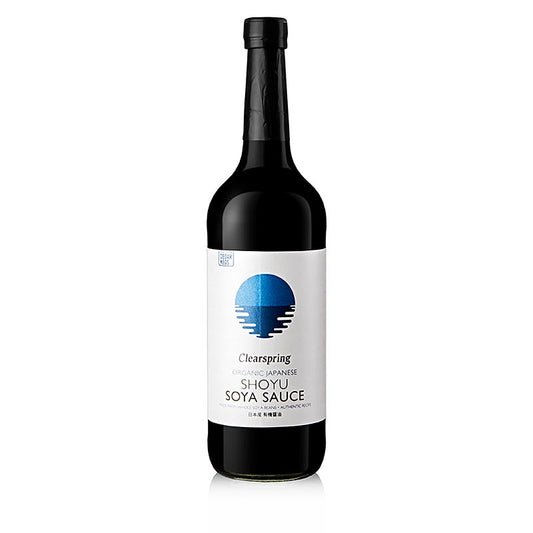 Bio Japanische Shoyu Sojasauce von Clearspring, hergestellt aus Bio-Sojabohnen und in Zedernholzfässern fermentiert, 1 Liter
