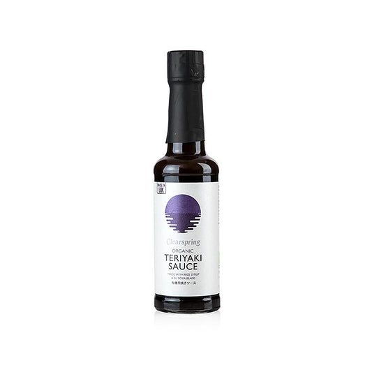Bio Teriyaki Sauce von Clearspring, perfekt zum Marinieren und Glasieren von Pfannengerichten, Braten, Gegrilltem und BBQ, hergestellt nach traditionellem japanischem Rezept mit hochwertigen Zutaten und ohne raffinierten Zucker