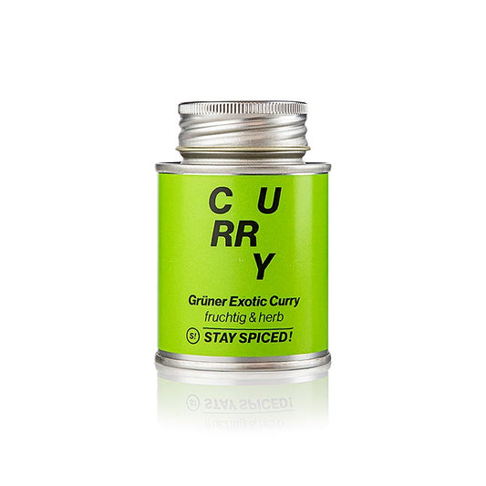 Exotisches Curry-Gewürz, mild-fruchtig, grüne Streudose, 70 g, ideal für Fisch, Hühnchen & Gemüsegerichte