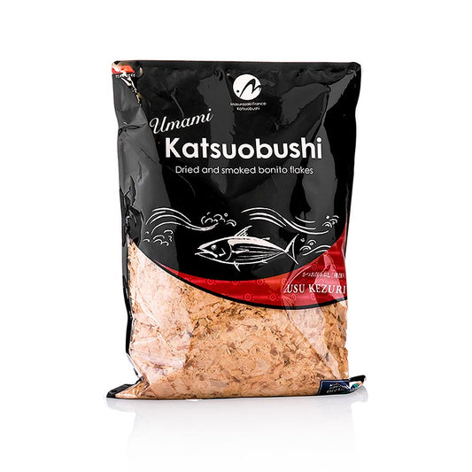 Katsuobushi - Bonito Flocken, Usukezuri, 500 g - Produktbild für die Verwendung in der japanischen Küche und insbesondere für die Zubereitung von Dashi-Brühe