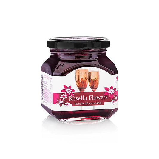 Wild Rosella in Sirup, 8 Blütenkelche vom wilden Hibiskus, 270 g - Ein exotisches Produkt für kulinarische Kreationen in Desserts, Cocktails und herzhaften Gerichten