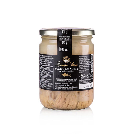 Weißer Thunfisch Bonito del Norte Rückenfleisch in Olivenöl, RAMON PEÑA GOLD, 400 g - Luxuriöser Genuss aus den saubersten Meeren