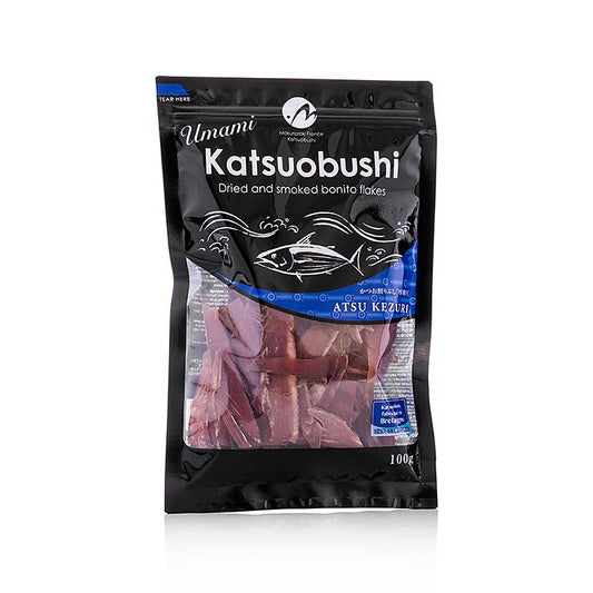 Katsuobushi - Bonito Flocken, dick, Usukezuri, 100 g - getrocknete und geräucherte Bonito-Flocken, traditionelles Würzmittel in der japanischen Küche
