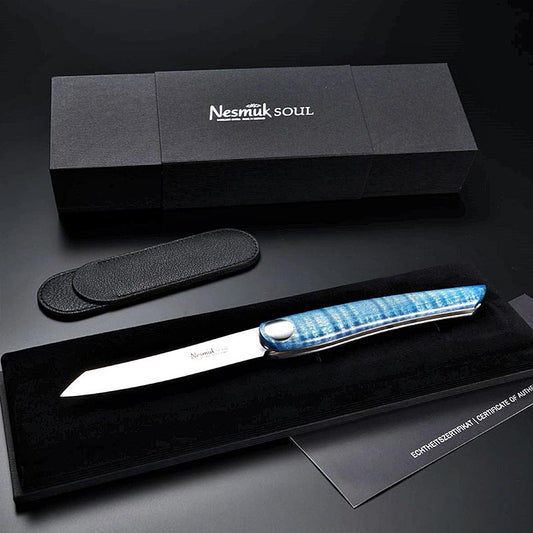 Couteau pliant Nesmuk Soul (Folder), 202 mm (115 mm fermé), manche en corne d'arbor, 1 pièce