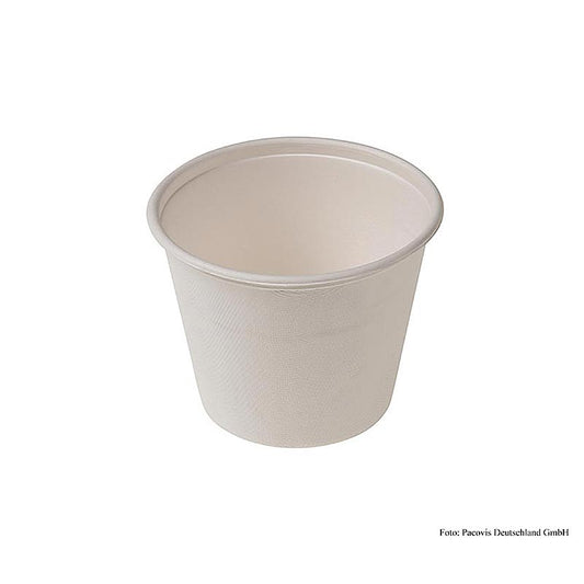 Einweg Naturesse Take Away Suppen Becher aus umweltfreundlichem Zuckerrohr, 425ml Fassungsvermögen, Ø11x8,5cm, nachhaltige Alternative zu herkömmlichen Einwegbechern, ideal für Suppen und heiße Speisen