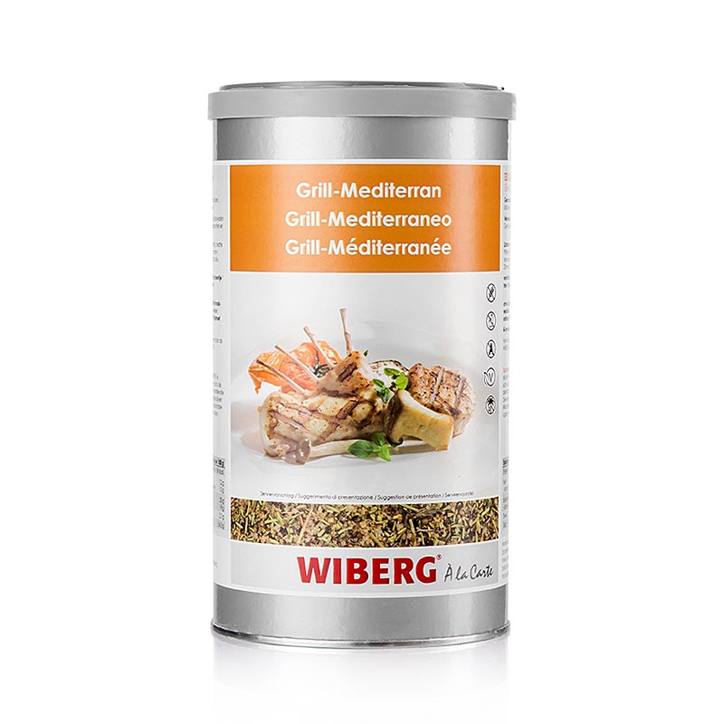 Wiberg Gewürzsalz Grill Mediterran, 540 g - Frisches Aroma nach mediterranen Kräutern, ideal für Gegrilltes, Gemüse und Gebäck