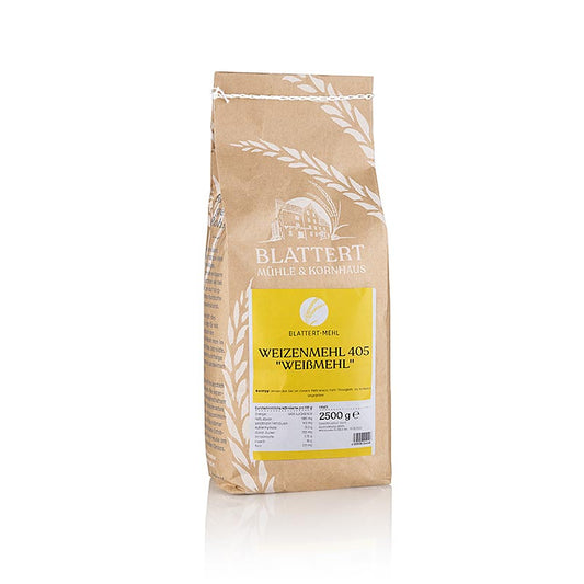 Weizenmehl Type 405 von der renommierten Blattert Mühle, ideal für feine Backwaren wie Kuchen und Kekse, 2,5 kg Packung aus der Schweiz