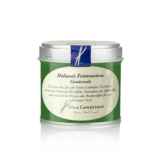 140 g Hollands Frittenwürze von Altes Gewürzamt, perfekt für Kartoffelfritten, Pastinaken oder Süßkartoffeln, verleiht auch Wedges und Bratkartoffeln eine raffinierte Note