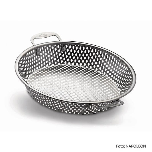 Stainless steel vegetable basket by Napoleon Grillzubehör, perfect for grilling