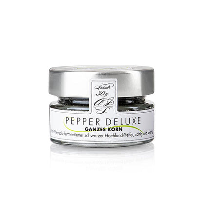 Poivre noir, fermenté au sel marin, en grains, PEPPER DELUXE, 30 g