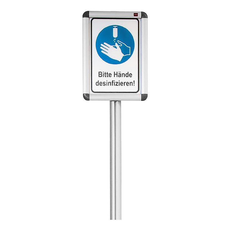 Panneau d'information pour support de désinfectant (55482), aluminium, 80 cm, 1 pièce