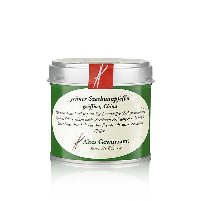 Szechuanpfeffer (Sichuan/Bergpfeffer), grün, geöffnet, Altes Gewürzamt, 35 g - Chinesischer Zitronenpfeffer für die asiatische Küche mit frischem, zitronigem Aroma, perfekt für Wokgerichte, gebratenes Fleisch und Fisch