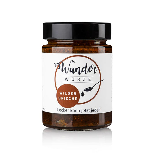 Marinade Wunderwürze - Wilder Grieche, 165 g, ideal für Grillen, Braten und Backen, Aromen im Öl gefangen, lange stabil, vielseitig einsetzbar, intensives und sofortiges Gewürzaroma beim Kochen