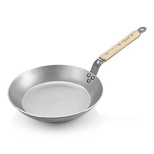 Hochwertige deBUYER Mineral B Bois Bratpfanne aus Eisen mit Buchenholzgriff