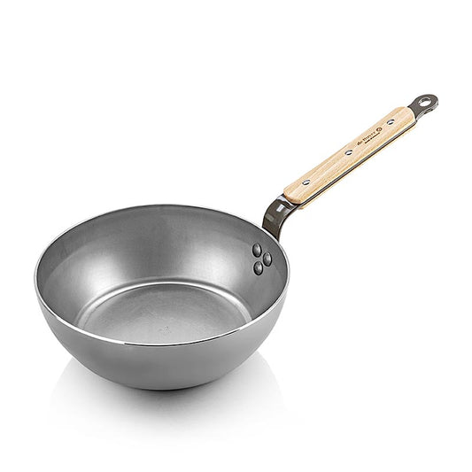 deBUYER Mineral B Bois Bauerntopf/Bratpfanne, 24 cm (571424) - Hochwertiges Grillzubehör und Kochgeschirr aus professionellem Mineral B Eisen, das eine lange Lebensdauer und ein hervorragendes Koch- und Braterlebnis verspricht Geeignet für alle Herdarten und einfache, schnelle Reinigung