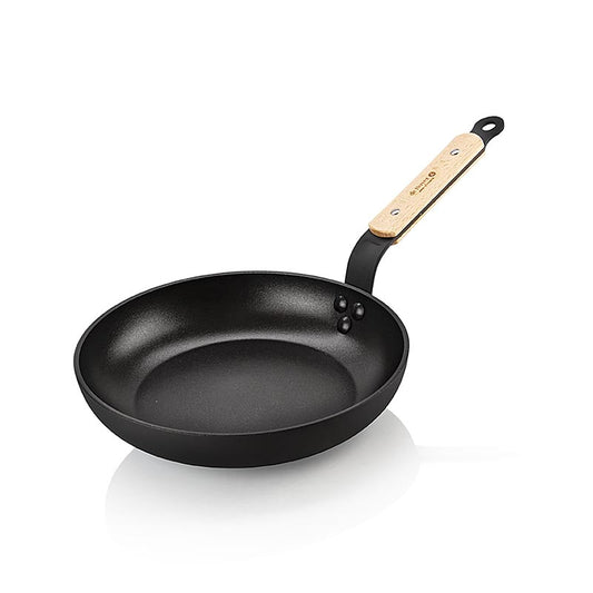 24 cm deBUYER B Bois Choc Bratpfanne für Induktion, Antihaftbeschichtung, ergonomischer Holzgriff