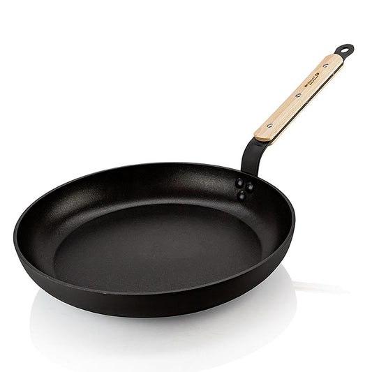 deBUYER B Bois Choc Bratpfanne, Induktion, 32cm (878032), 1 St - Hochwertige, kratzfeste 32cm Bratpfanne mit Holzgriff, PTFE-freier Antihaftbeschichtung, für alle Wärmequellen inklusive Induktion, leicht zu reinigen Französische Spitzenleistung seit 1830 Abmessungen: 32x18,5x4,2 cm