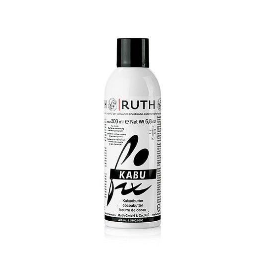 Kabufix Spray - Kakaobutter hell, flüssig, Ruth, 300 ml zur Oberflächenbehandlung von Marzipanfiguren geeignet, verhindert Austrocknen, verleiht matten Glanz