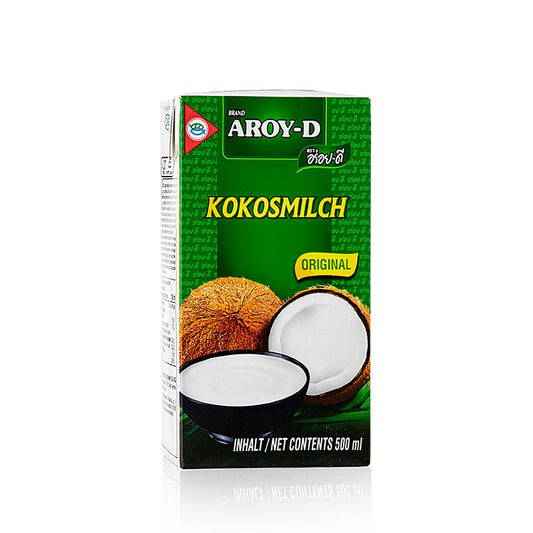 Kokosmilch Aroy-D 500 ml - Dickflüssiges Produkt zur Verfeinerung von Saucen, Cocktails, Suppen und Desserts in der asiatischen Küche
