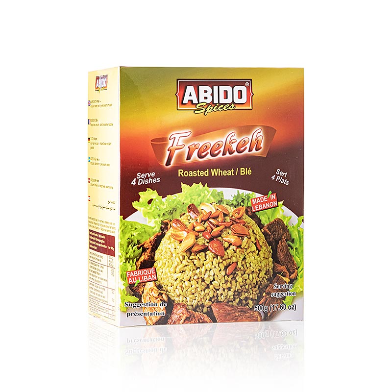 Gerösteter grüner Weizen, Freekeh, Abido, 500 g - ein aromatischer, nussiger Geschmack für Suppen, Eintöpfe, Salate und als Reisersatz